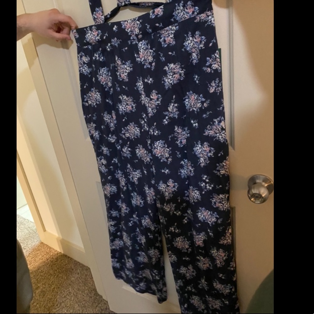 Floral cloth overalls